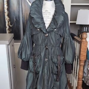 Pink Martini Stylish Women's Khaki Green Jacket P2P 20.5 Length 38